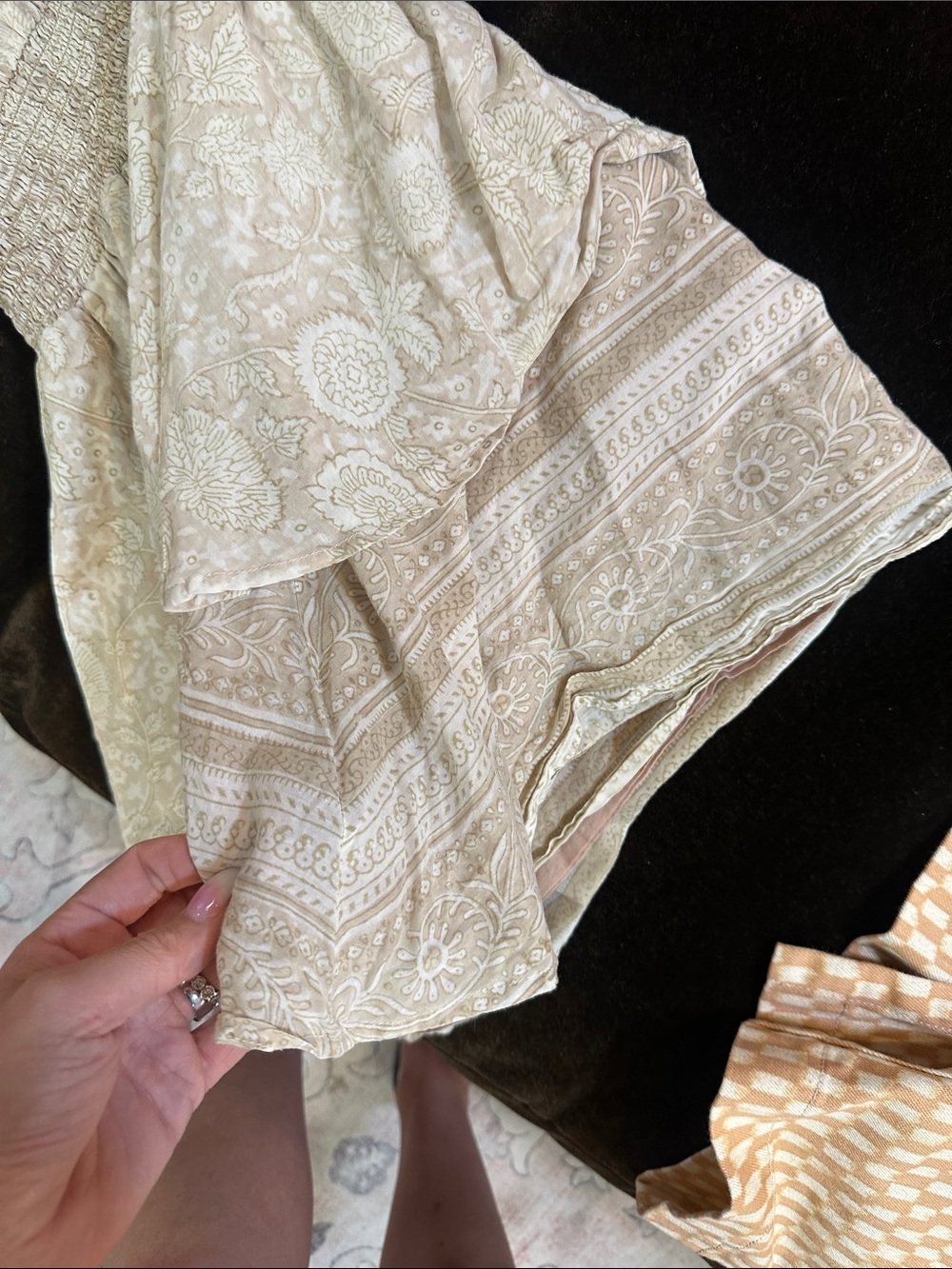 Cleobella Cream Paisley Boho Ruffle Dress size S - Picture 8 of 11